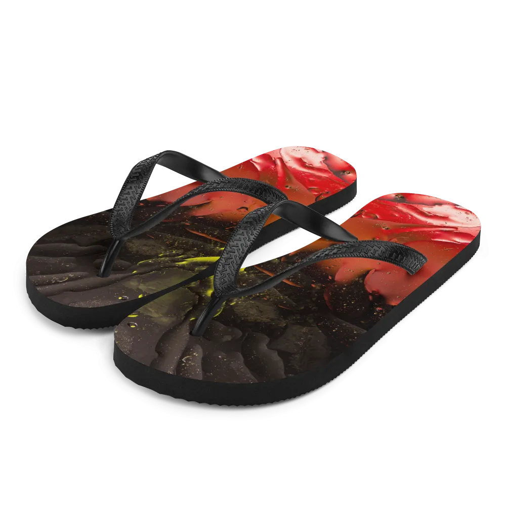 Abstract 02 Black Red Flip-Flops