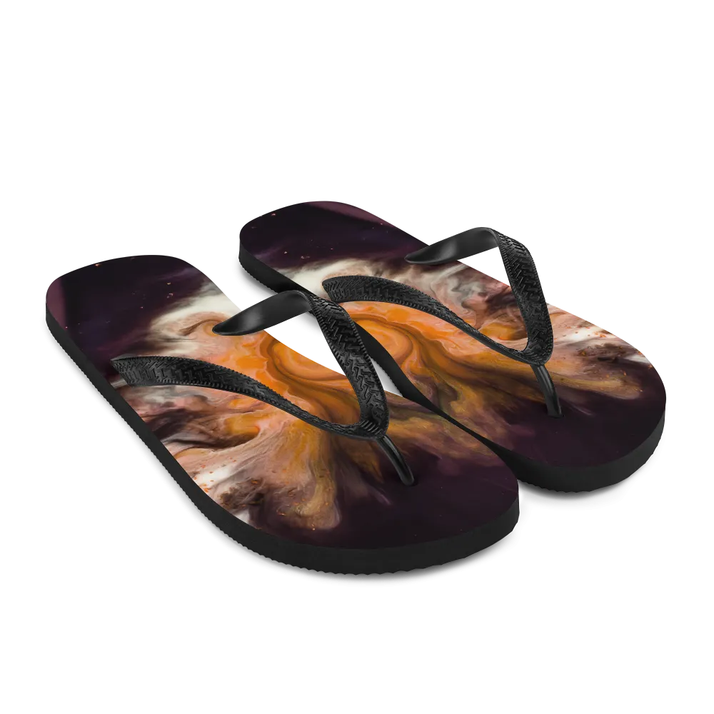 Abstract Painting Flip-Flops