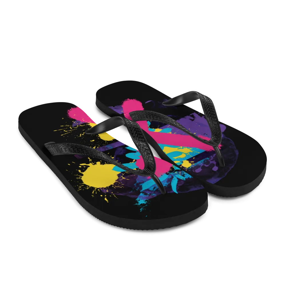 Abstract Series 01 Flip Flops Black