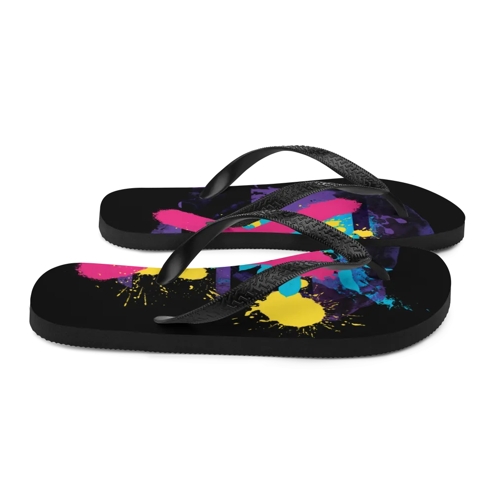 Abstract Series 01 Flip Flops Black