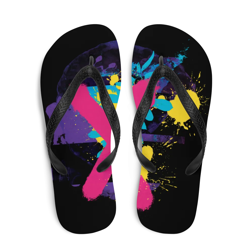 Abstract Series 01 Flip Flops Black