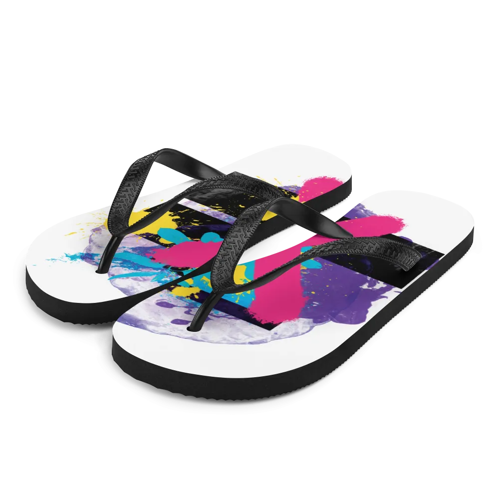 Abstract Series 01 Flip Flops White