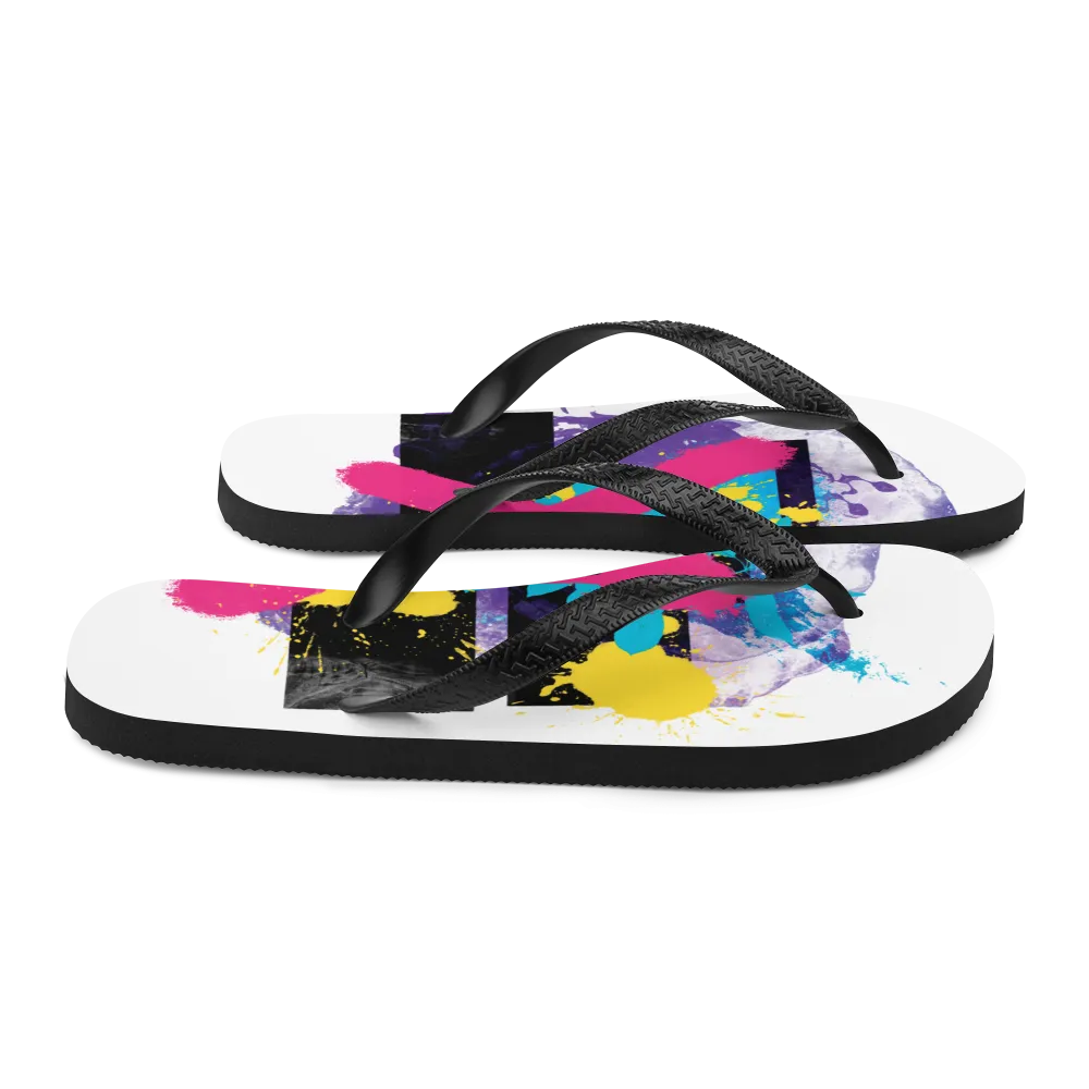 Abstract Series 01 Flip Flops White