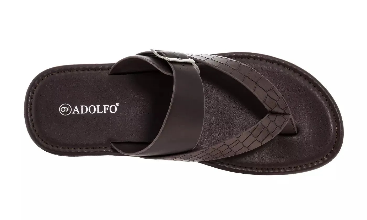 Adolfo Men's Leo Croc Toe Thong Sandal