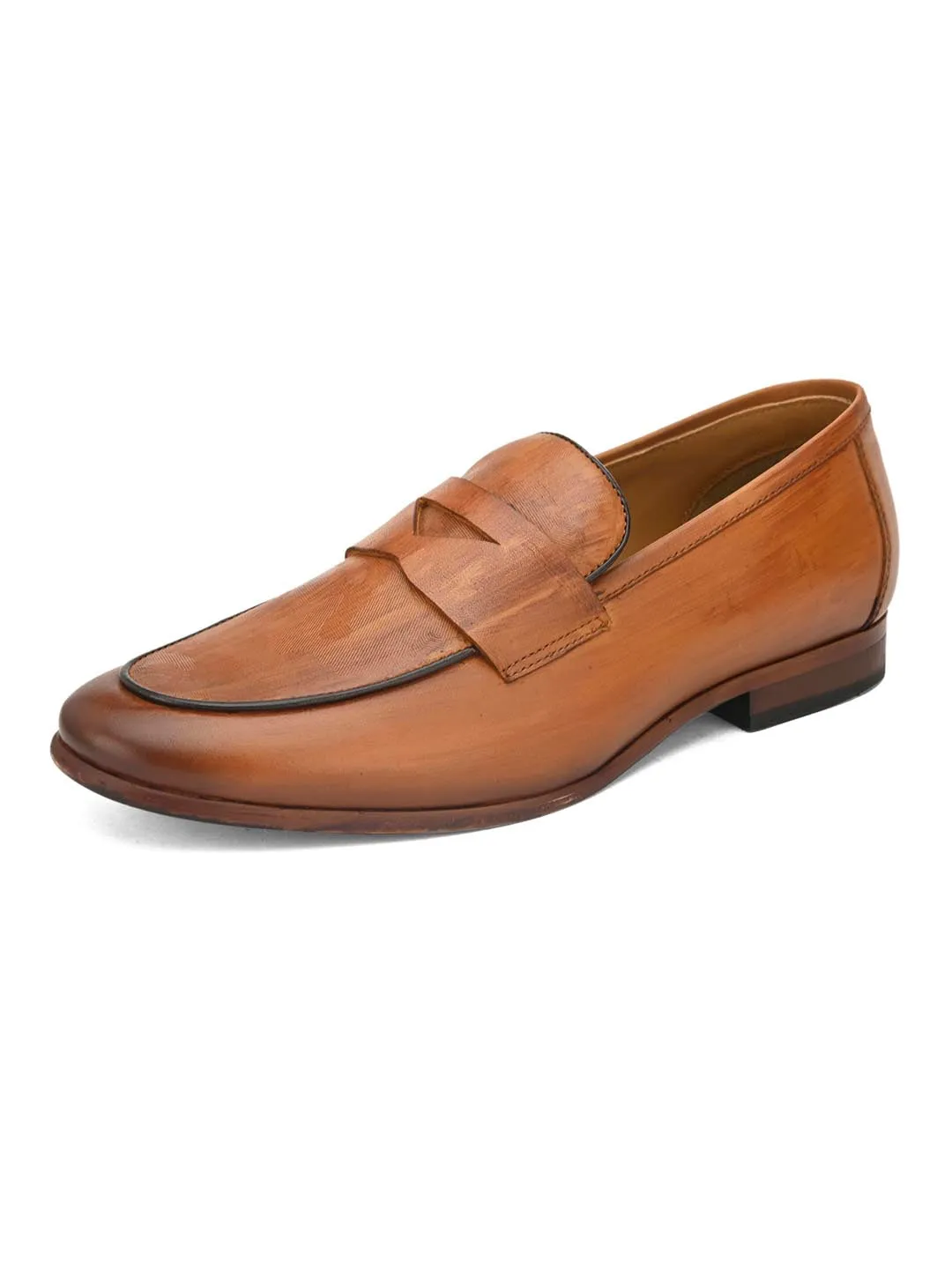 Alberto Torresi Genuine Leather Tan Loafers For Men