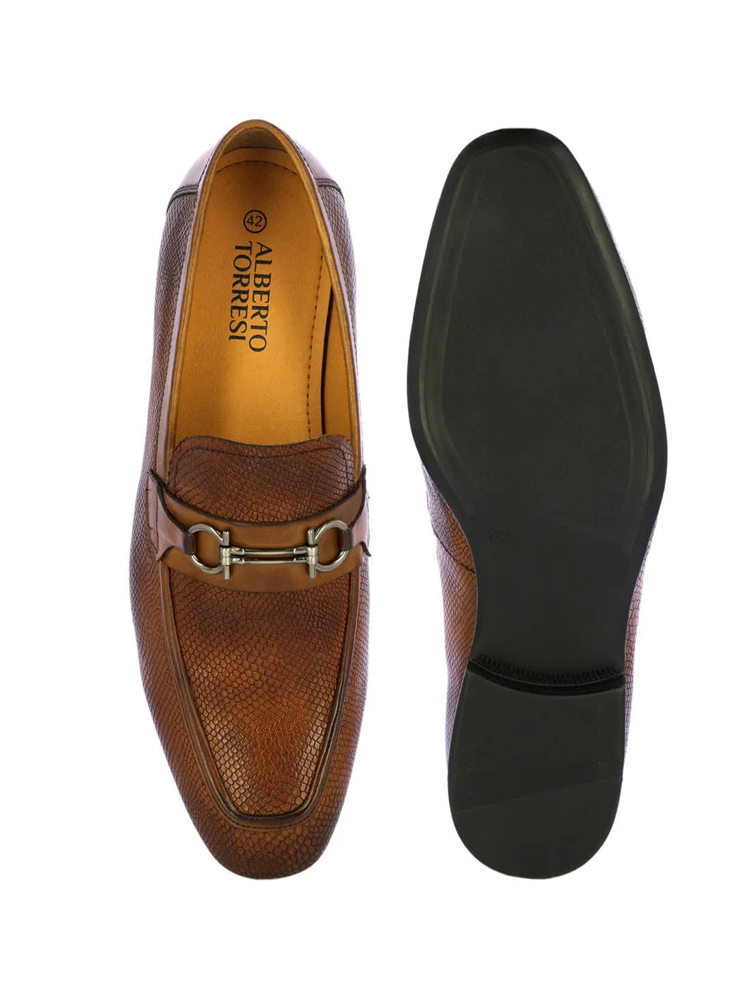 Alberto Torresi Tan Leather Loafers