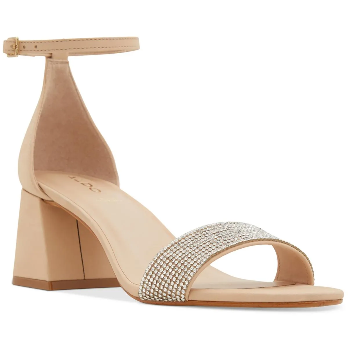 Aldo Womens Formigoni Leather Embellished Block Heel