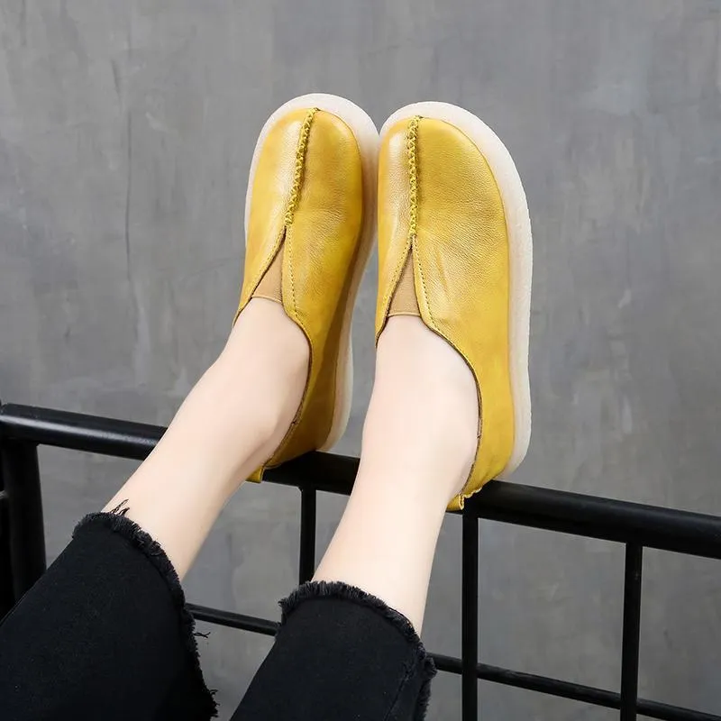 Babakud Flat Leather Soft Bottom Casual Shoes 34-43