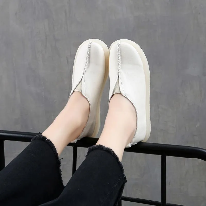 Babakud Flat Leather Soft Bottom Casual Shoes 34-43