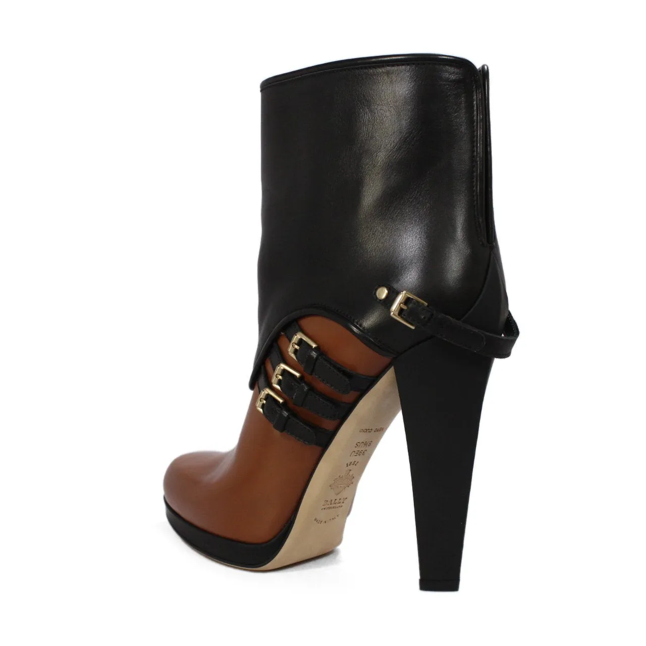 Bally Dienne Dual Color Buckle Strap Ankle Booties