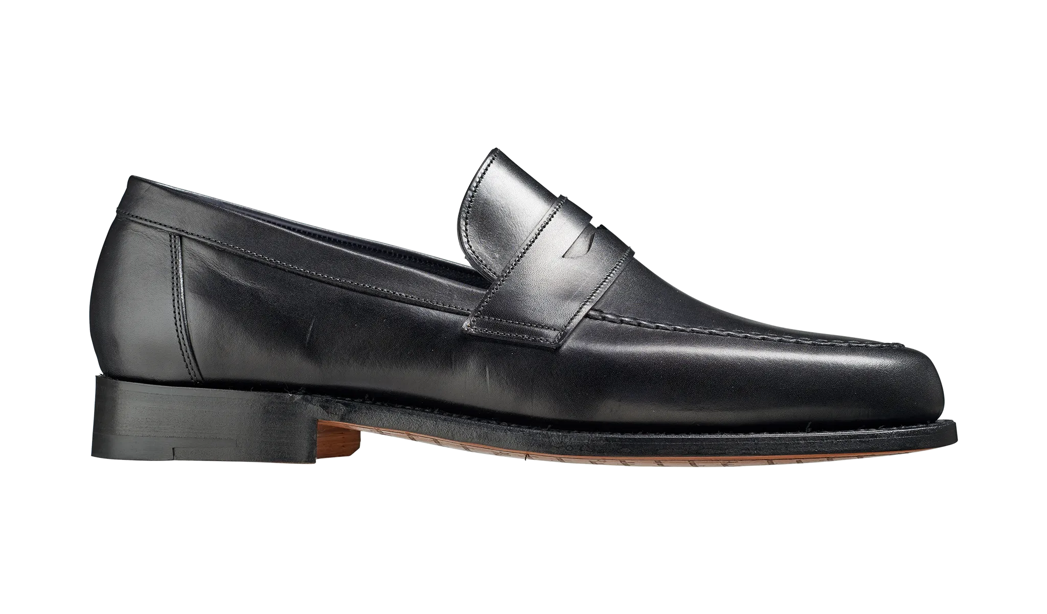 Barker Jevington Leather Loafer Shoes- Black Calf