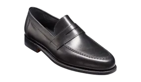 Barker Jevington Leather Loafer Shoes- Black Calf