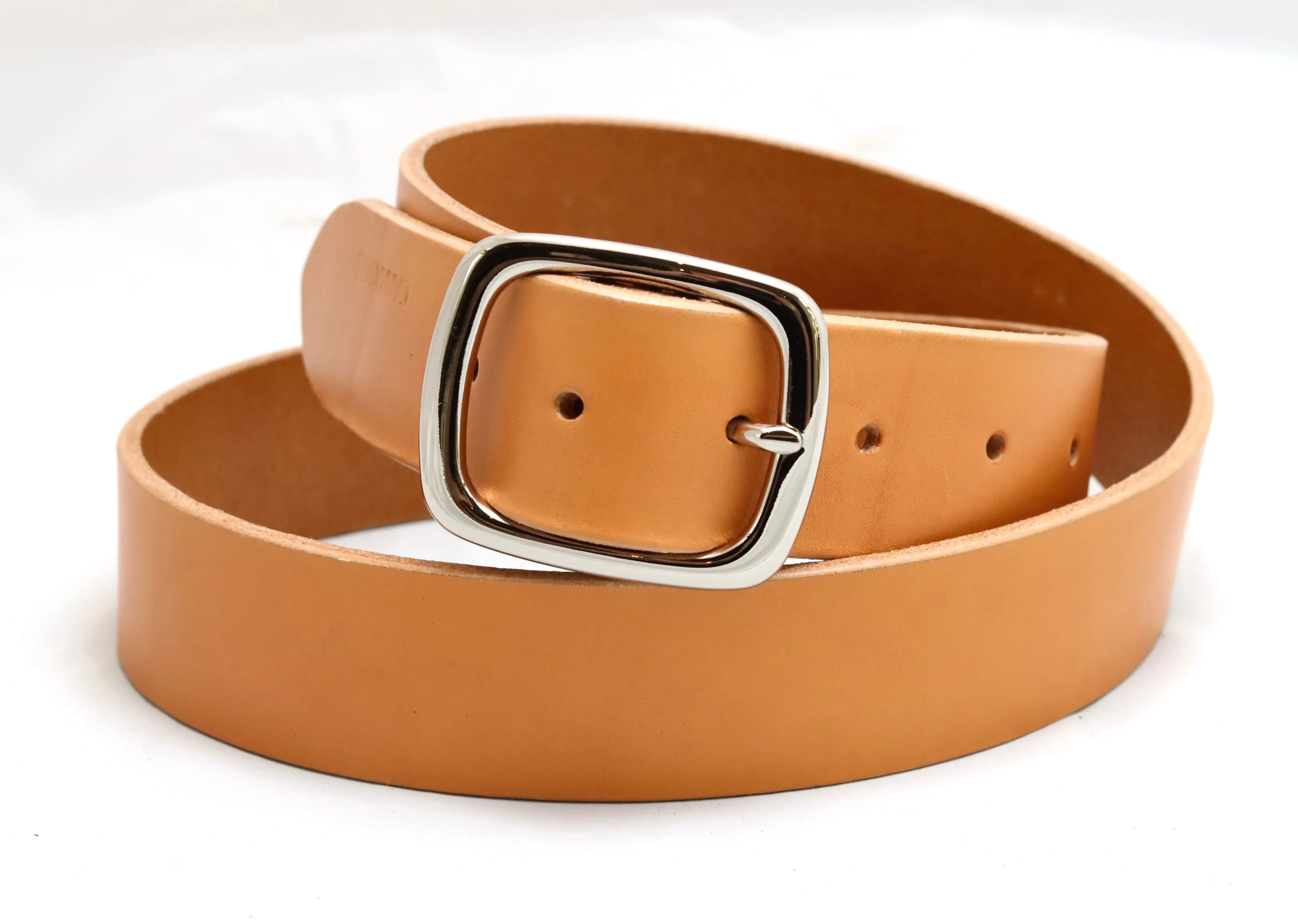 Belt | unstitched wide | light tan | calf