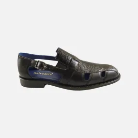 Belvedere "Connors" Black Ostrich Sandal | Last Pairs | Size 7, 7.5