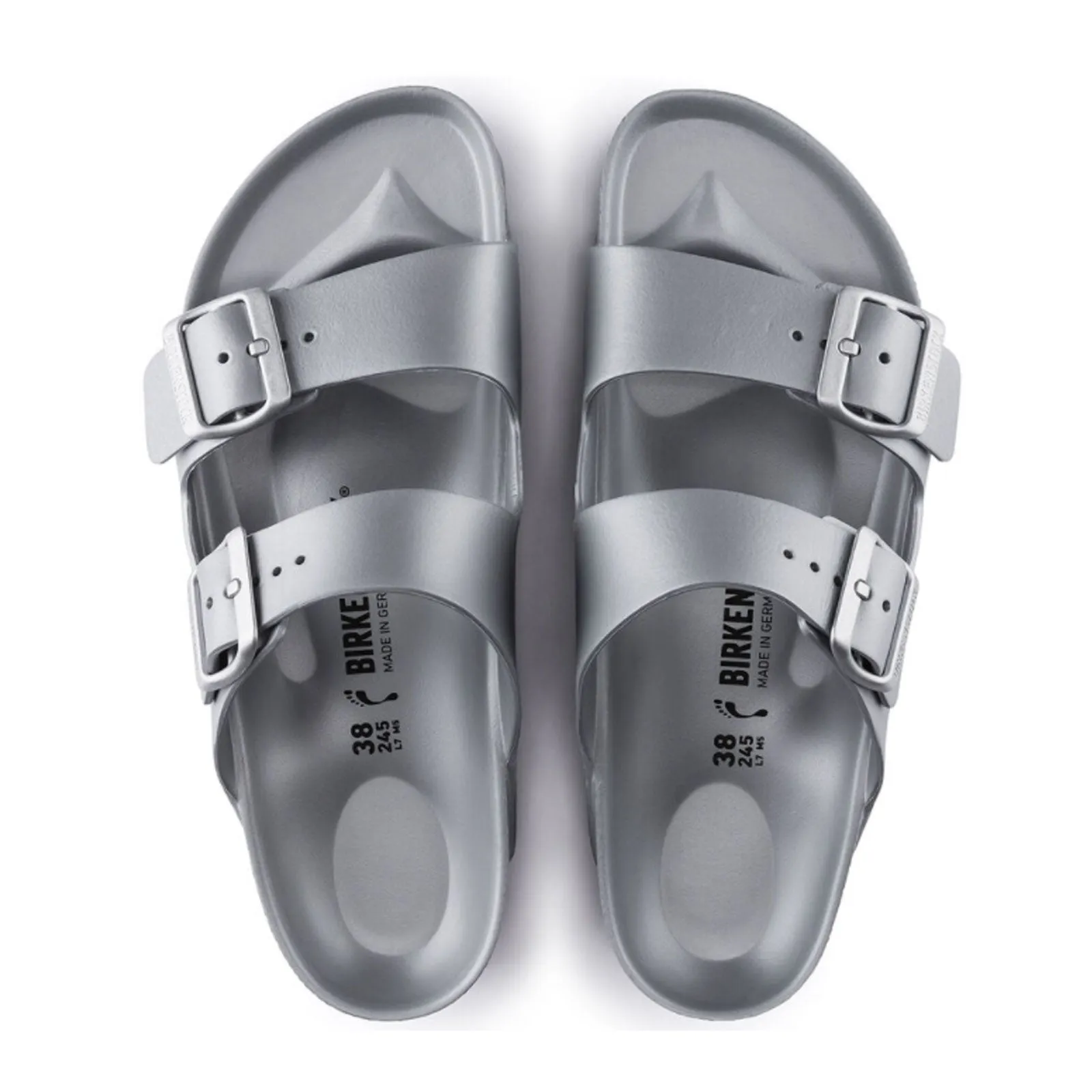 Birkenstock Arizona EVA Slide Sandal (Men) - Metallic Silver