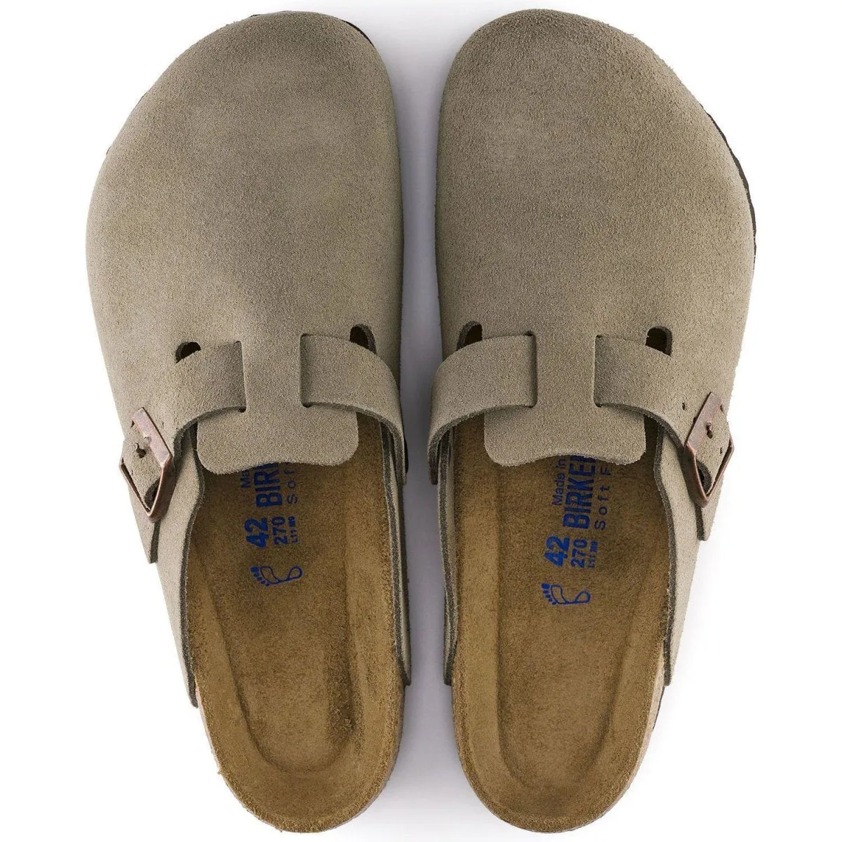 Birkenstock Men's Boston Soft Footbed Taupe Suede