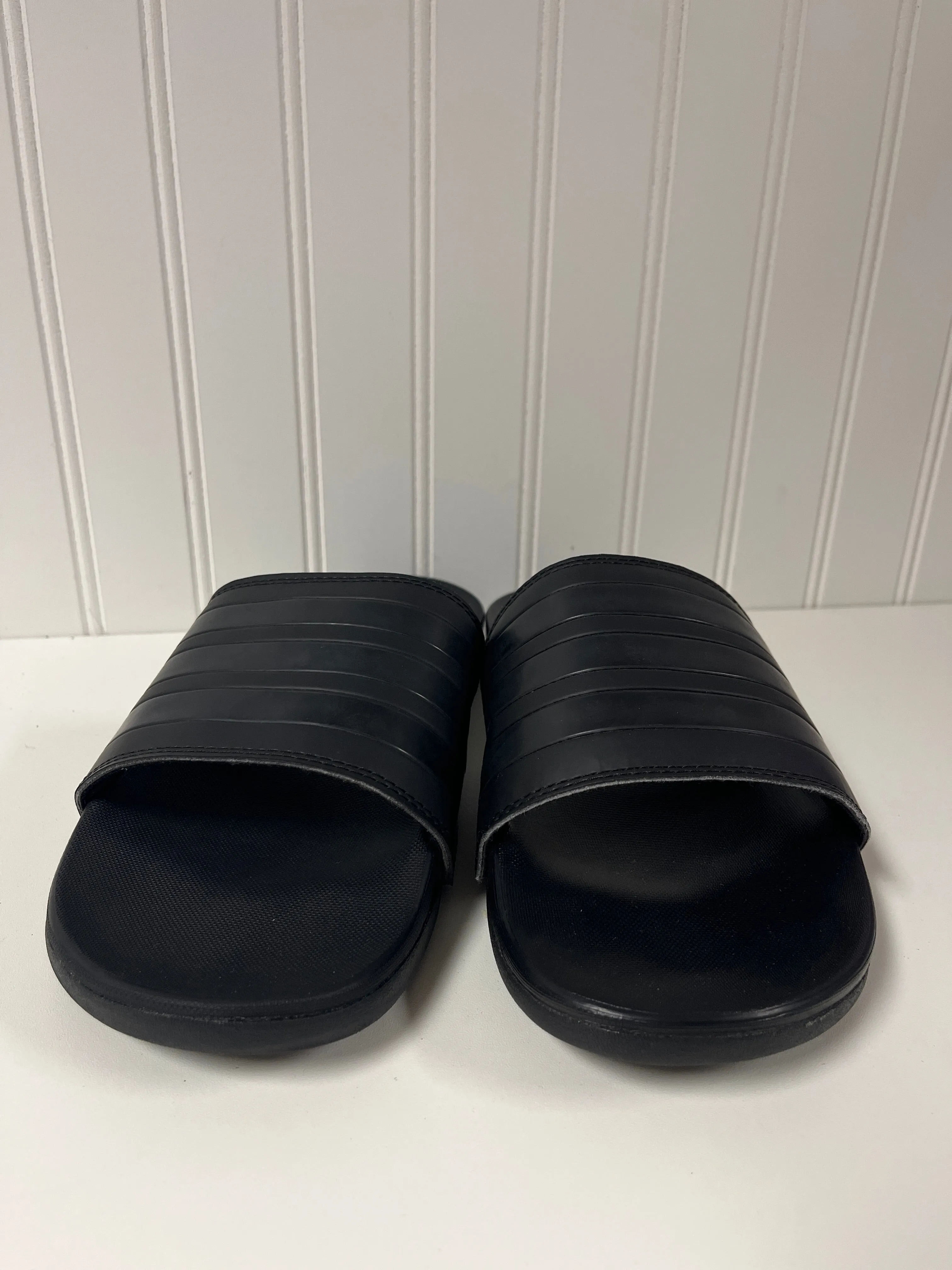 Black Sandals Flats Adidas, Size 8