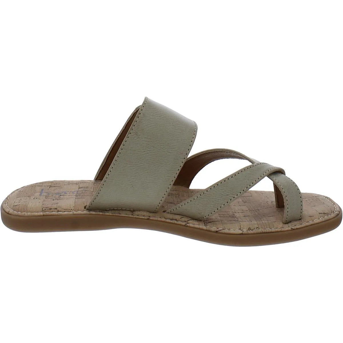 B.O.C. Womens Kelsee Faux Leather Slip On Slide Sandals