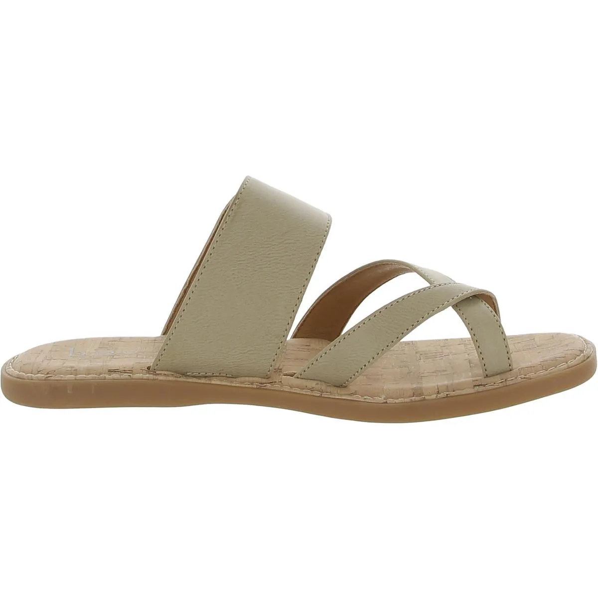 B.O.C. Womens Kelsee Faux Leather Slip On Slide Sandals