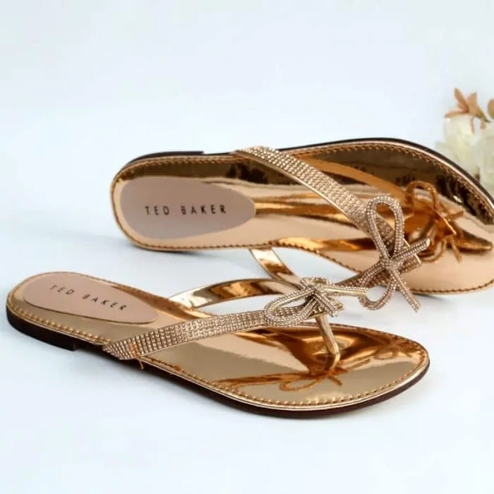 Bow Rhinestone Flat Soft Slipper