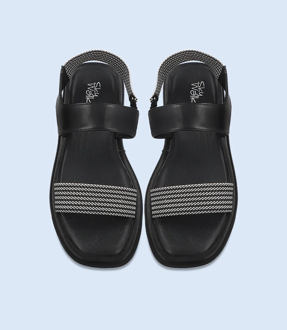 BW7349-BLACK-Women Comfort Sandal