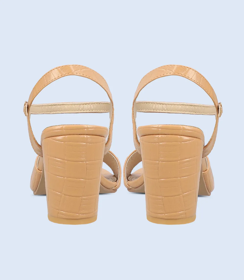 BW9365-KHAKI-Women Sandal Heel