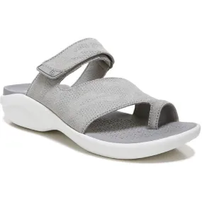 Bzees Womens Carry On Toe Loop Knit Slide Sandals