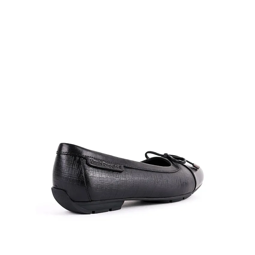 Cadence Bow Women's Shoes - Black Leather