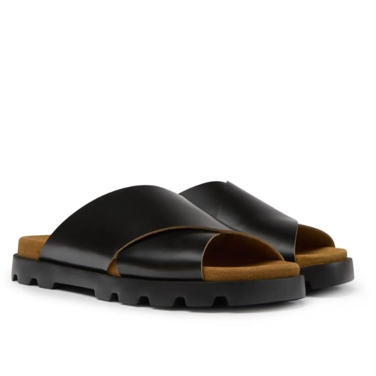 Camper Brutus Sandal Black leather sandals for men   