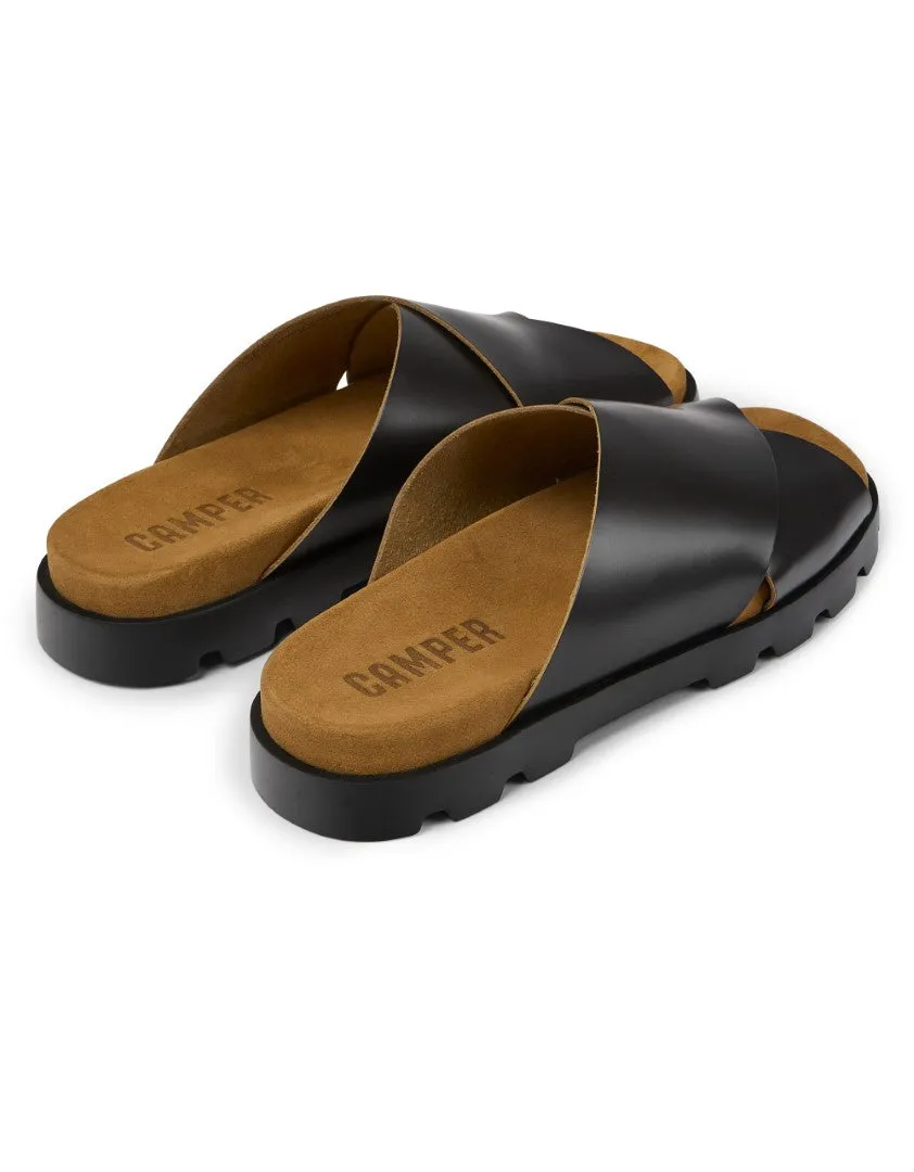 Camper Brutus Sandal Black leather sandals for men   