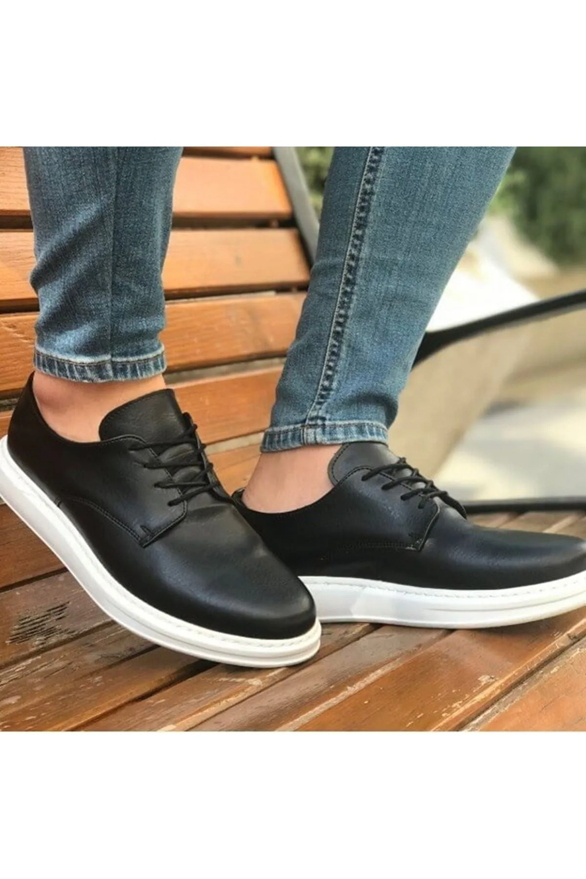 Chekich Men's Lace-up Black Shoes ch003