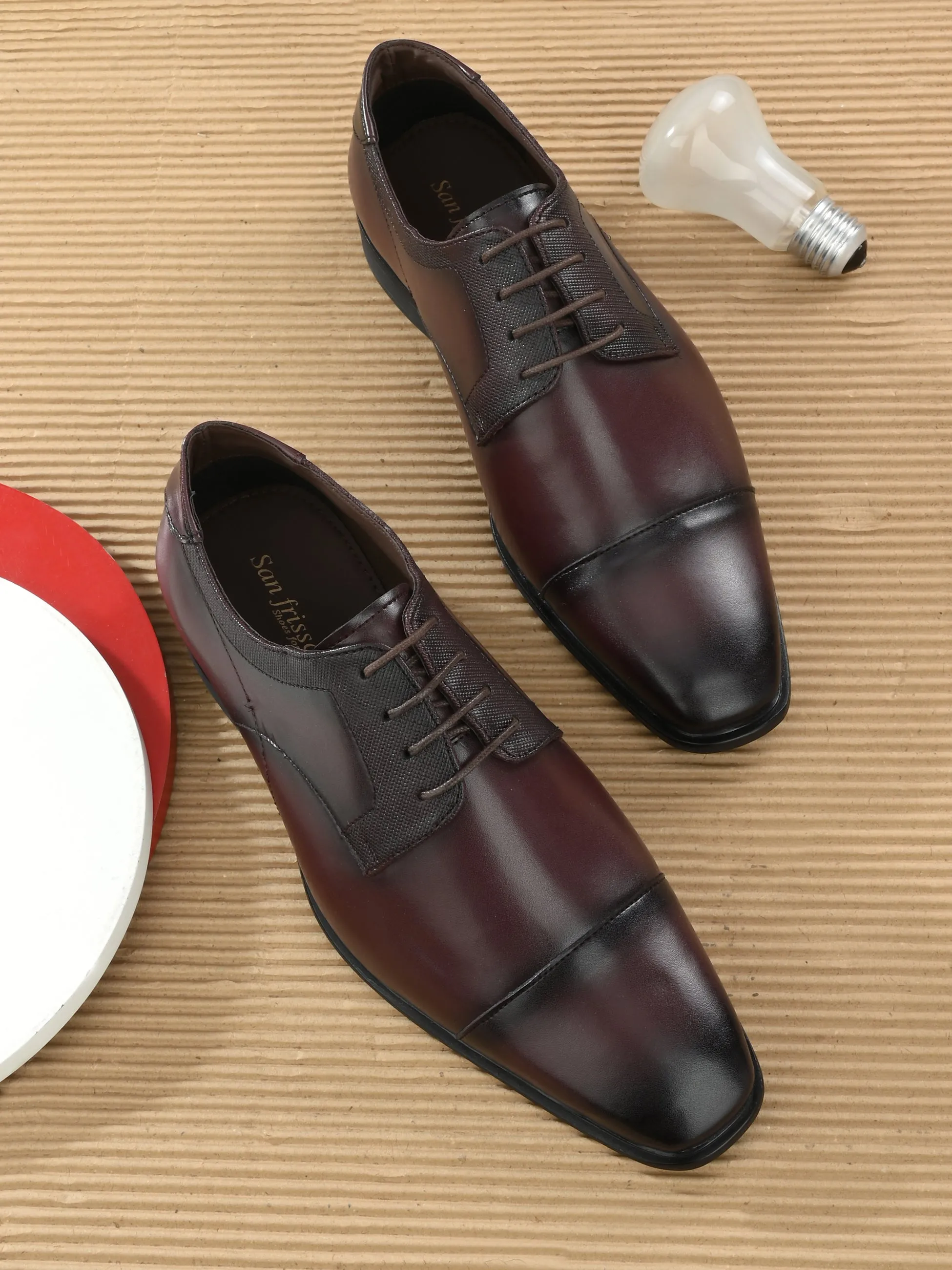 Dean Cherry Derby Shoes