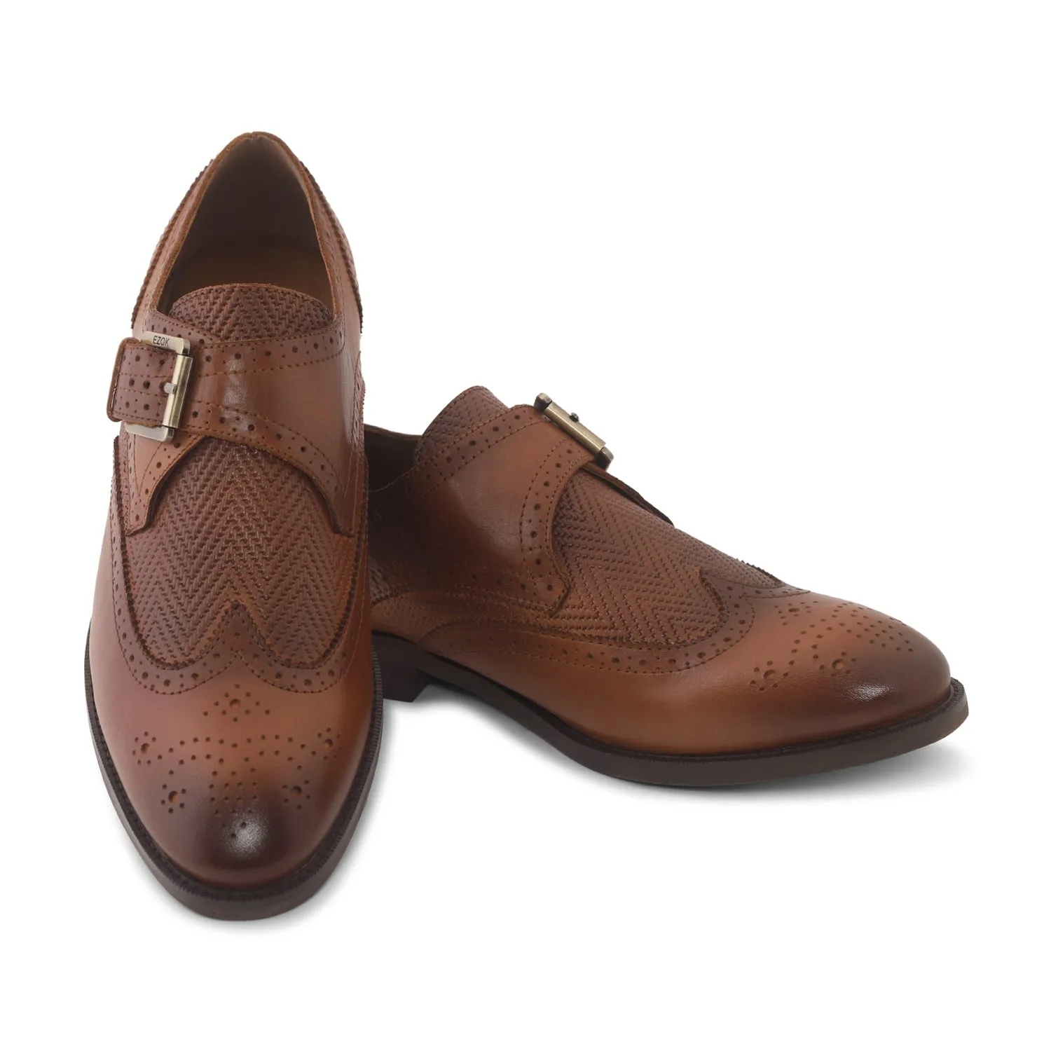 Ezok Tan Single Strap Monk Shoes