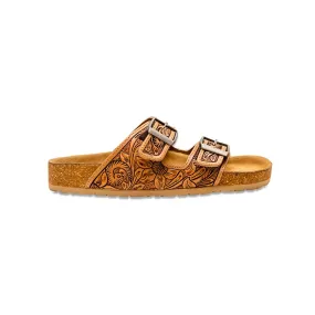 Hand-Tooled Western Leather Sandals by Myra Bag - Unmatched Quality for Fabulous Events