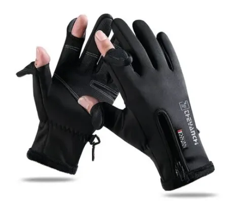 Insulated Fishing Gloves 2-Finger Flip Gloves Non-Slip Waterproof