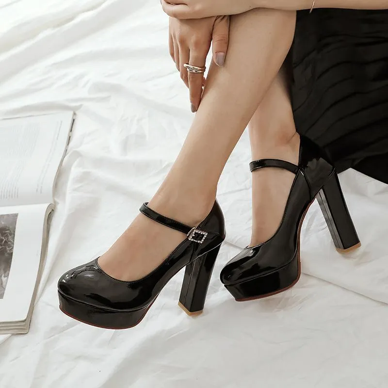 Lady's Chunky Heel Chunky Pumps Super High Heels