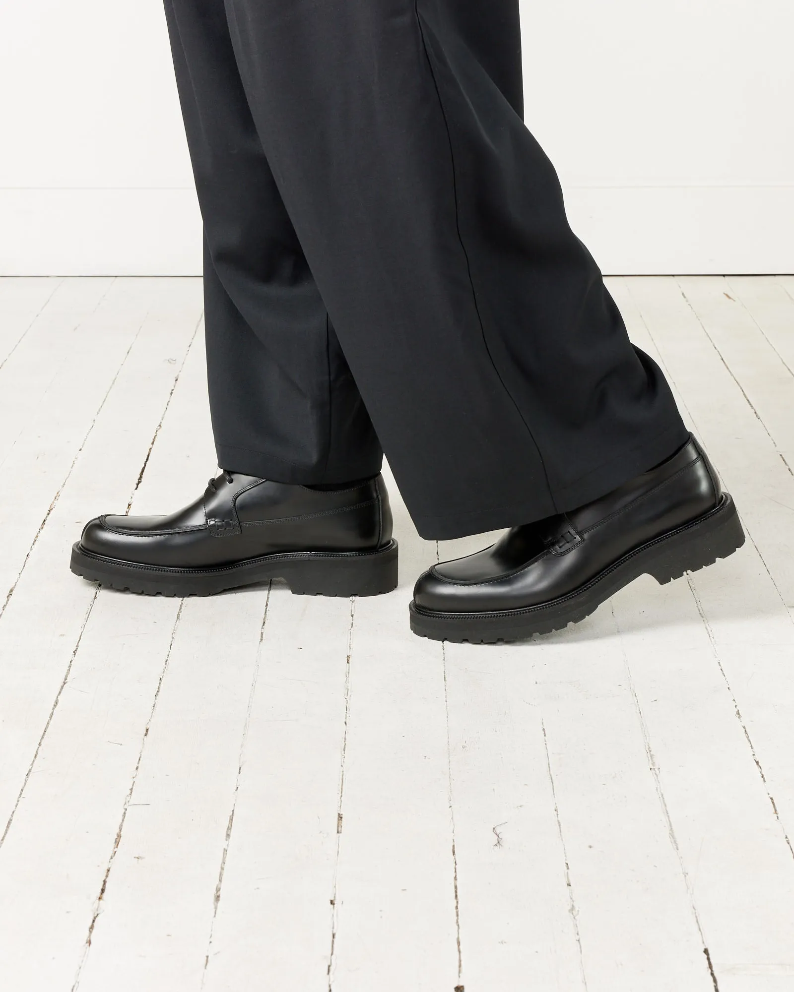 Leather Derby Shoes in Black