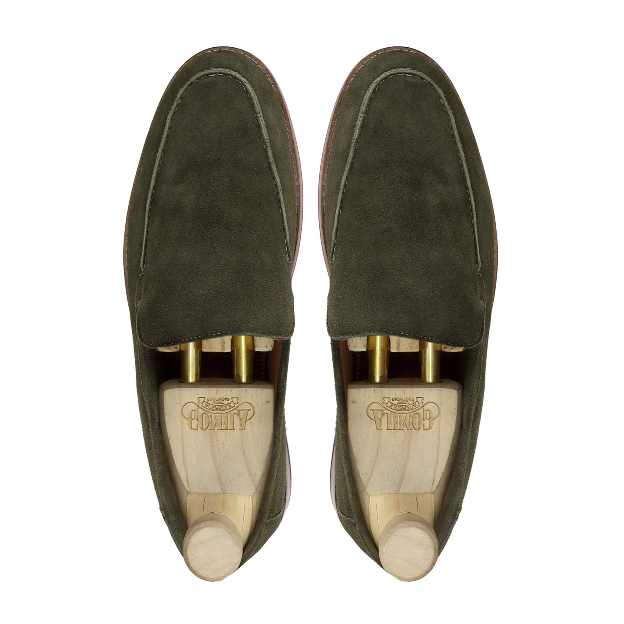 Lub - Men's Green Kid Suede Loafer