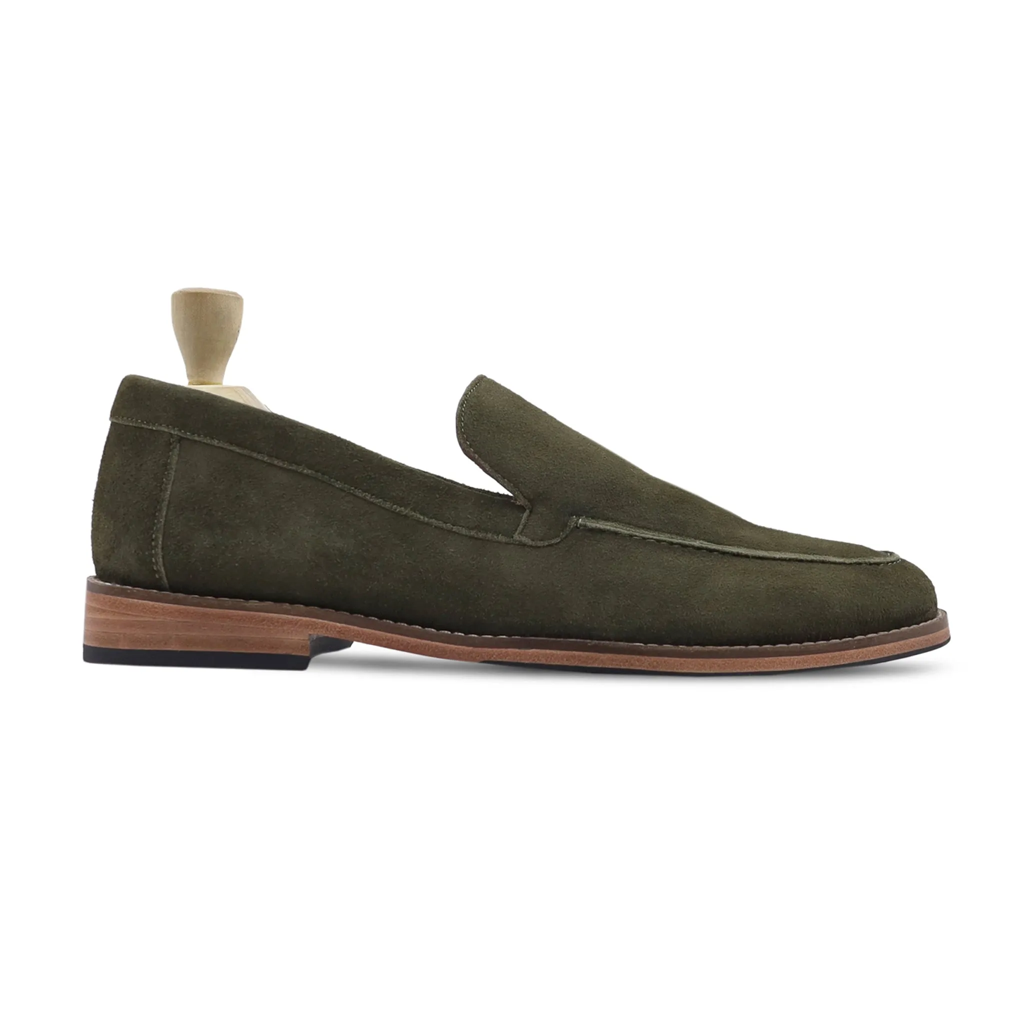 Lub - Men's Green Kid Suede Loafer