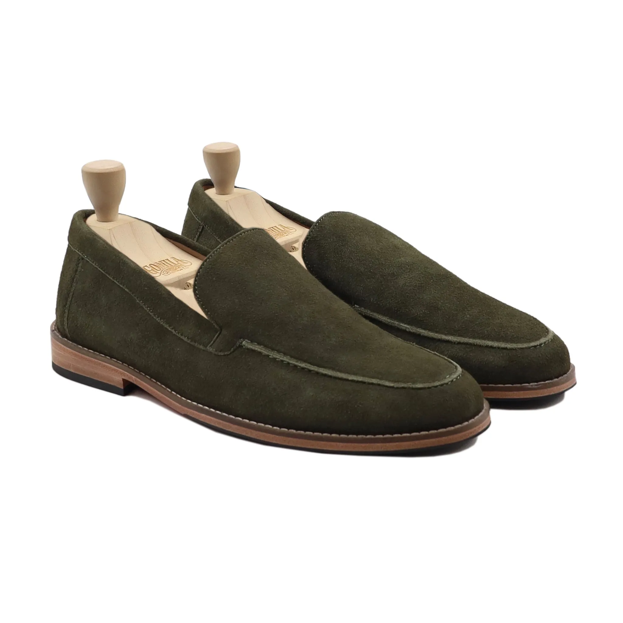 Lub - Men's Green Kid Suede Loafer