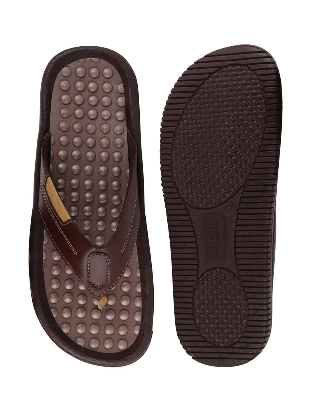 Men Brown Casual Slip-On Slippers