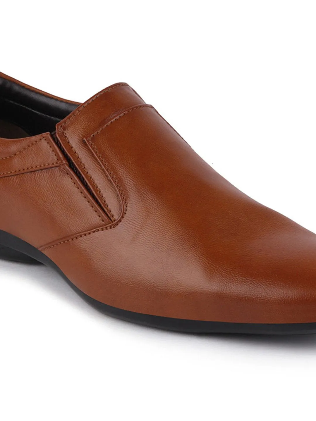 Men Tan Formal Slip-On Shoes