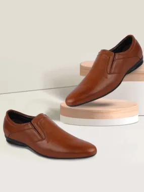 Men Tan Formal Slip-On Shoes