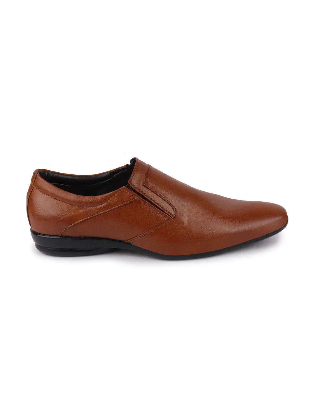 Men Tan Formal Slip-On Shoes