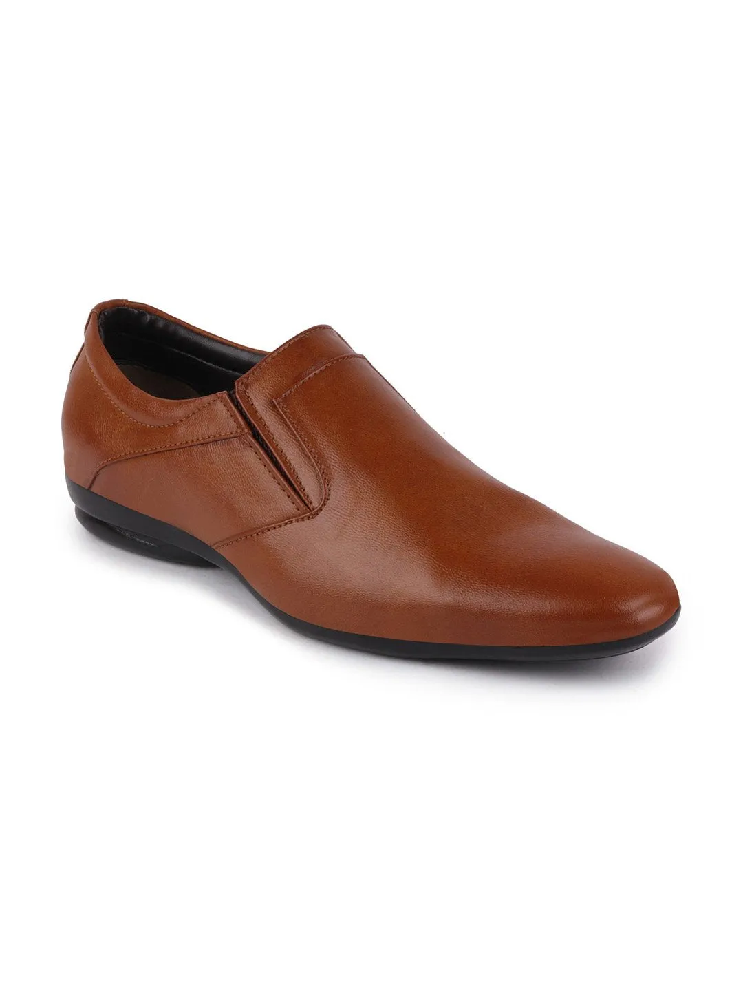 Men Tan Formal Slip-On Shoes