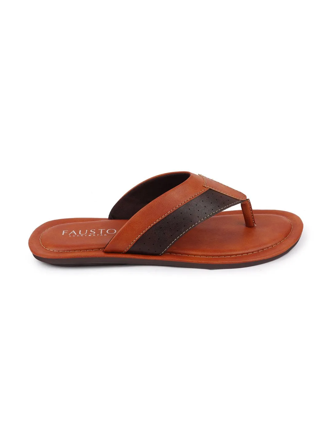 Men Tan Indoor & Outdoor Slippers