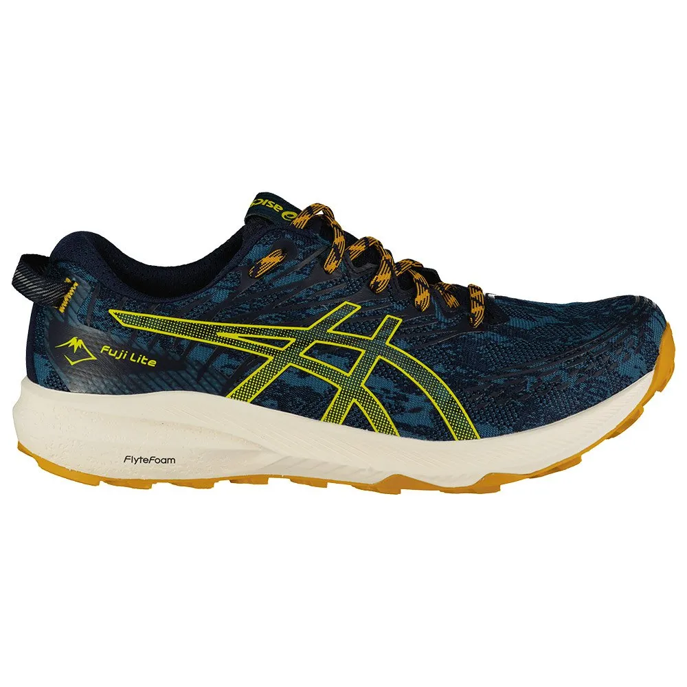 Men's Asics Fuji Lite 3 Trail Running Shoes Ink-Teal-Golden-Yellow