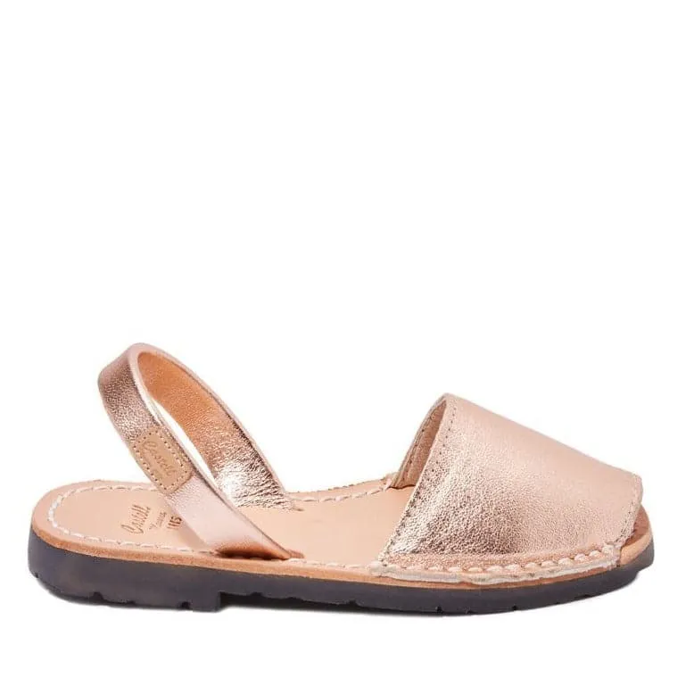 Metallic Leather Sandals For Kids - Iker-1097 Metallic