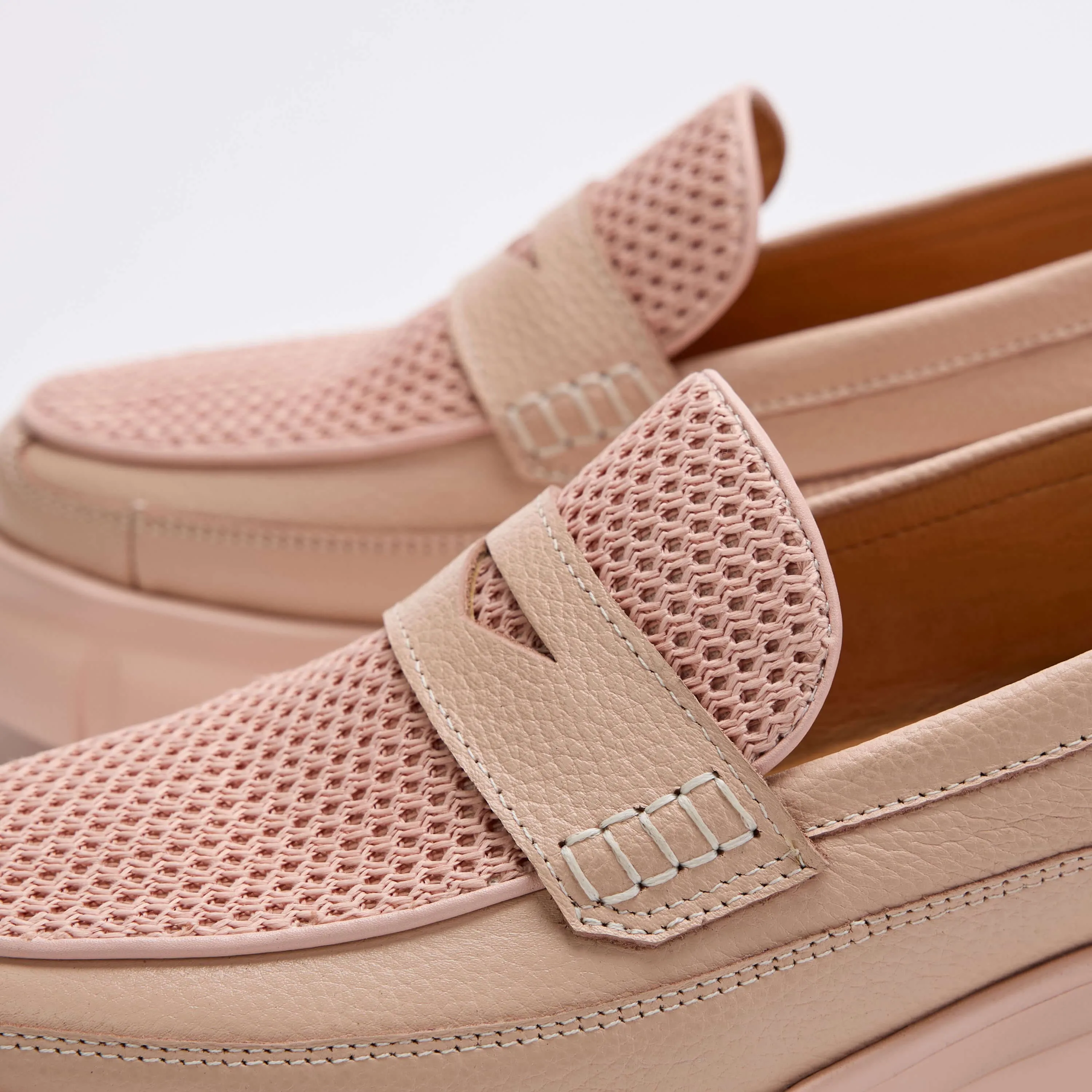 Ms. Calum Blush Leather Penny Loafers