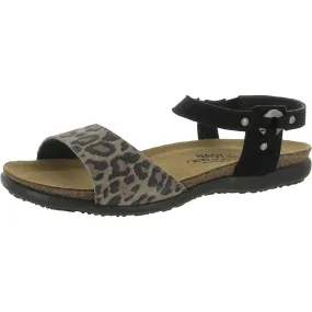 Naot Womens Sabrina Suede Animal Print Slingback Sandals